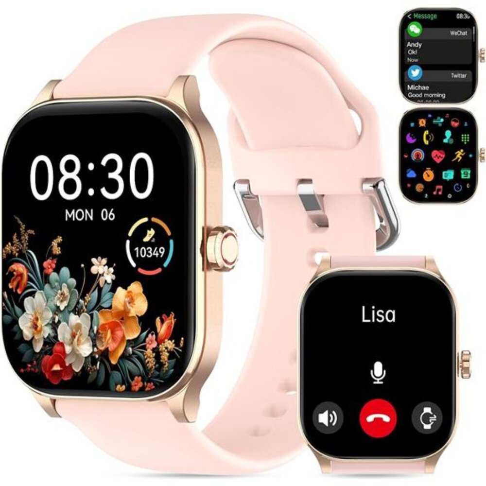 Smartwatch for women men bluetooth call heart rate sleep SpO2 waterproof fitness